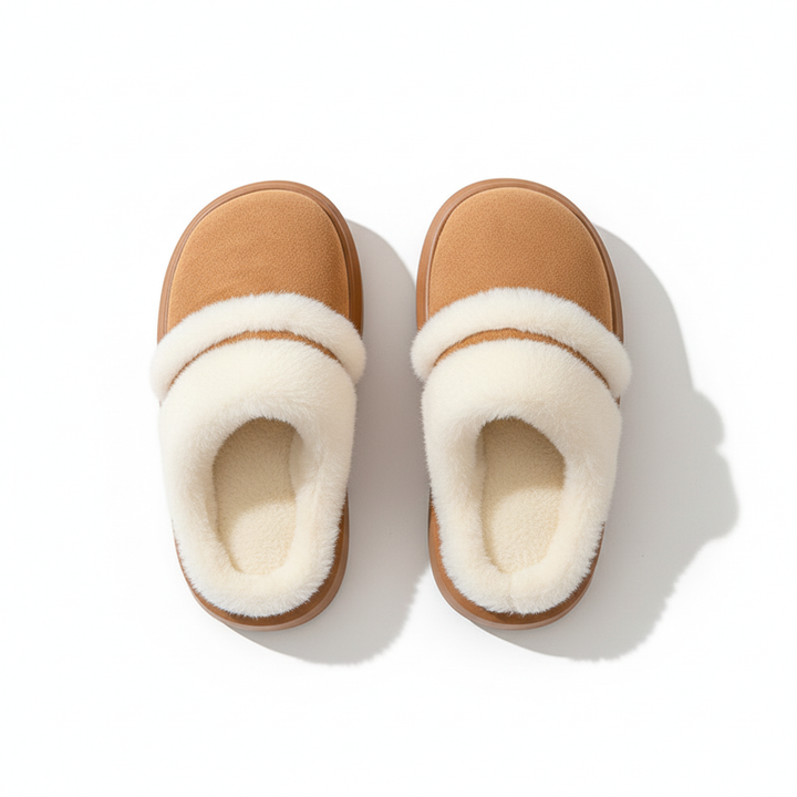Fashion Warm Cotton Slippers For Women Leisure Thick Bottom Non-slip Plus-velvet House Shoes Winter Bedroom Floor Suede Slipper