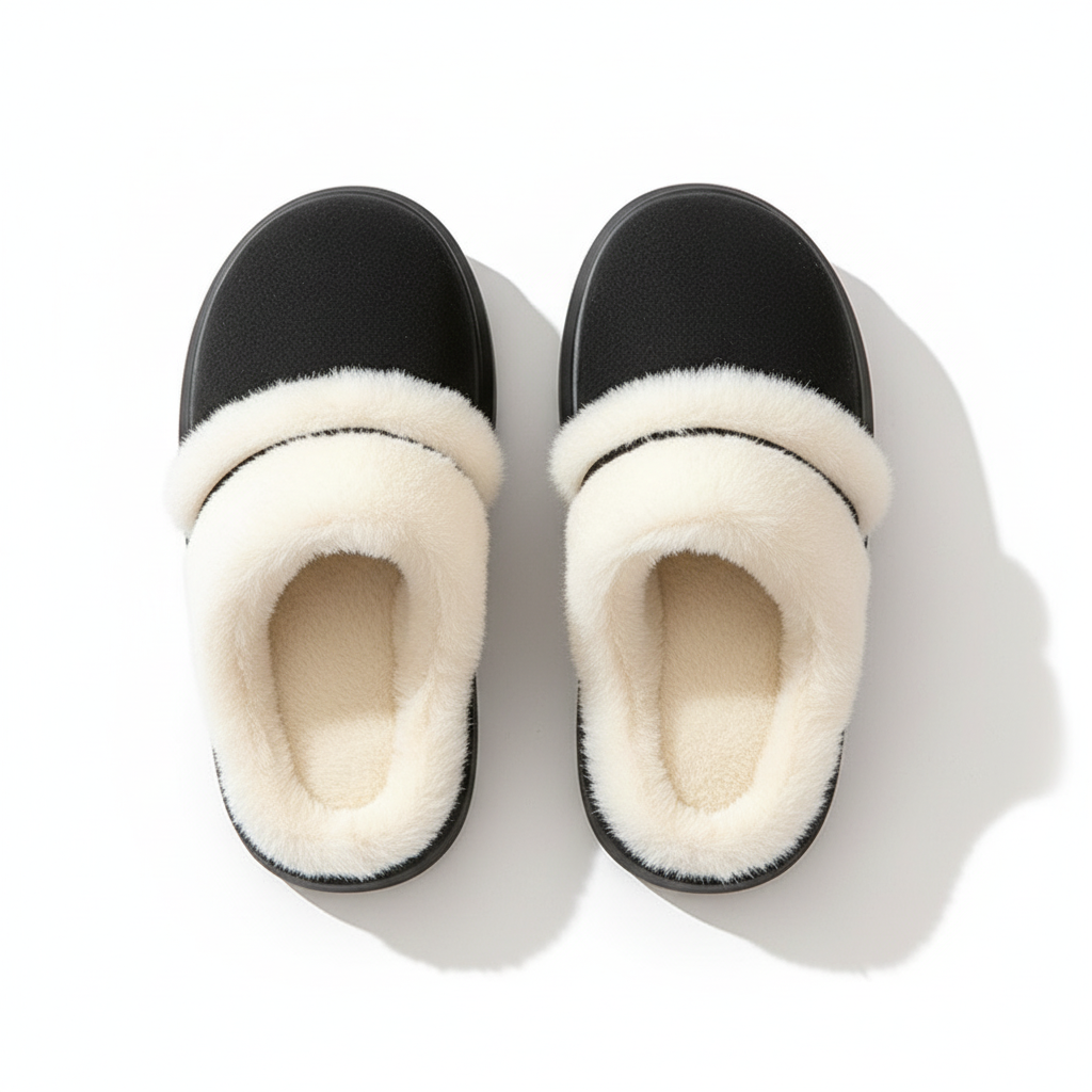 Fashion Warm Cotton Slippers For Women Leisure Thick Bottom Non-slip Plus-velvet House Shoes Winter Bedroom Floor Suede Slipper