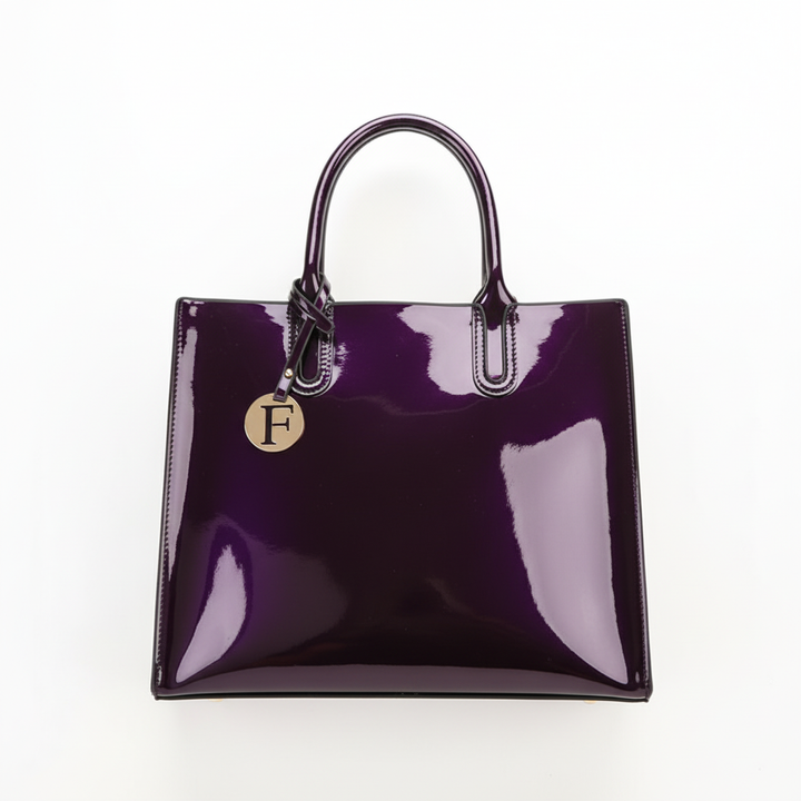 Women’s 3-Piece Patent Leather Handbag Set – Tote Bag, Shoulder Bag & Wristlet