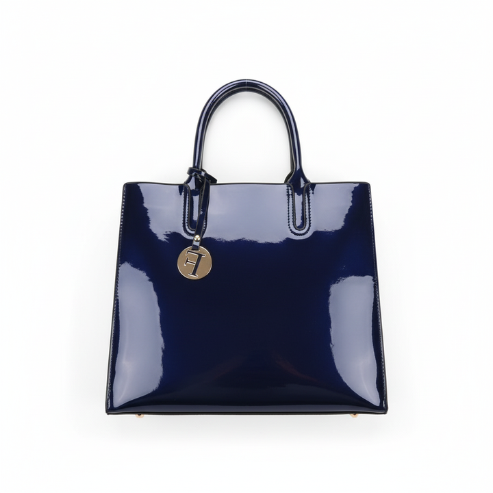 Women’s 3-Piece Patent Leather Handbag Set – Tote Bag, Shoulder Bag & Wristlet