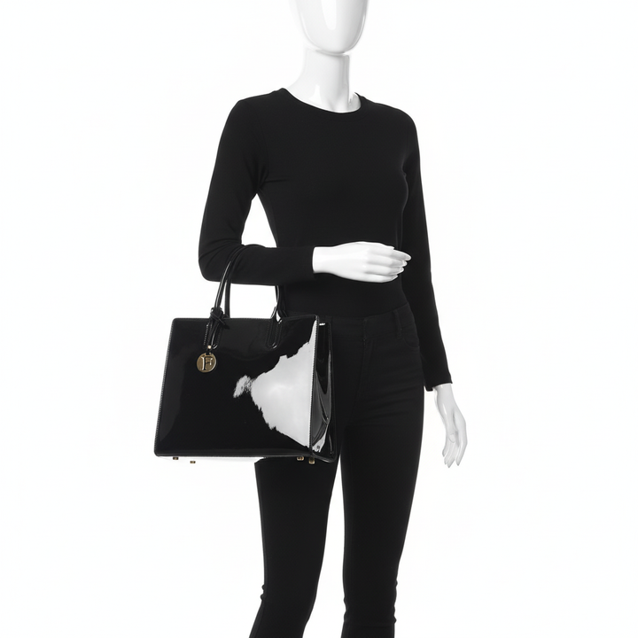 Women’s 3-Piece Patent Leather Handbag Set – Tote Bag, Shoulder Bag & Wristlet