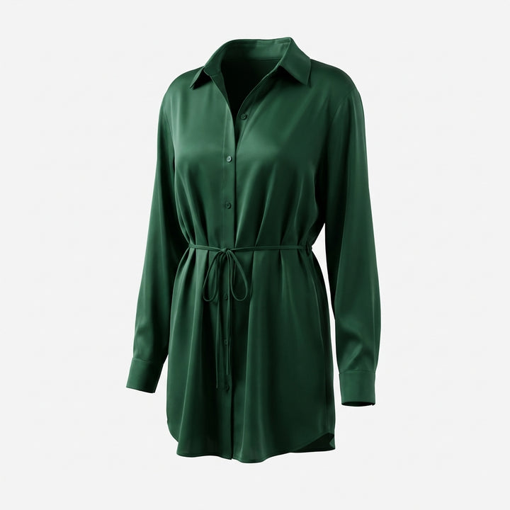 Women's Long Sleeve Jumpsuit With Button Fashion Shirt Dress