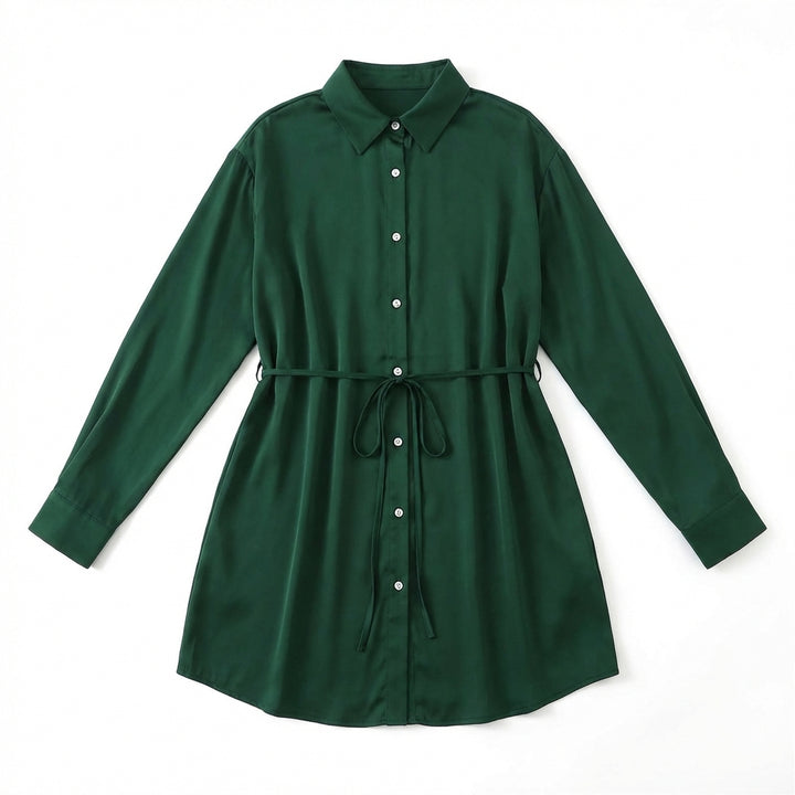 Women's Long Sleeve Jumpsuit With Button Fashion Shirt Dress