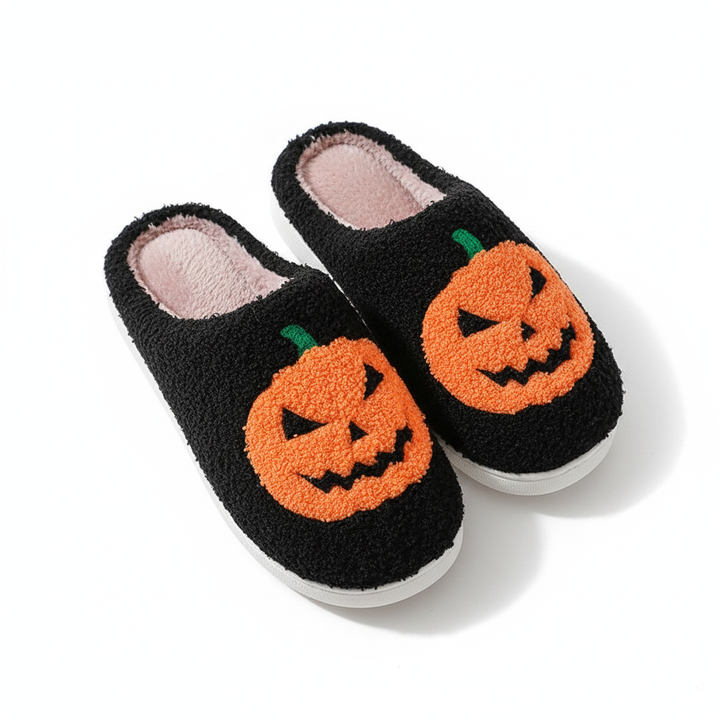 Pumpkin Plush Warm Indoor Slippers