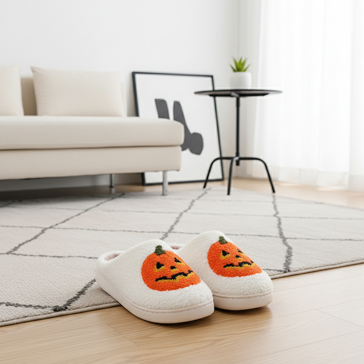 Pumpkin Plush Warm Indoor Slippers