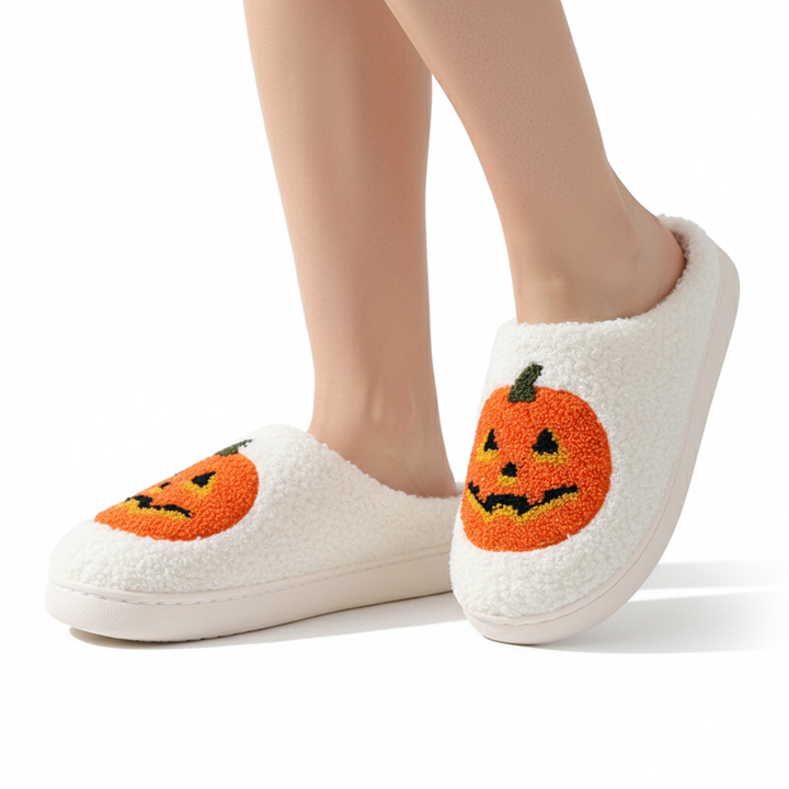Pumpkin Plush Warm Indoor Slippers