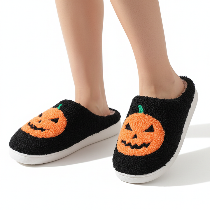 Pumpkin Plush Warm Indoor Slippers