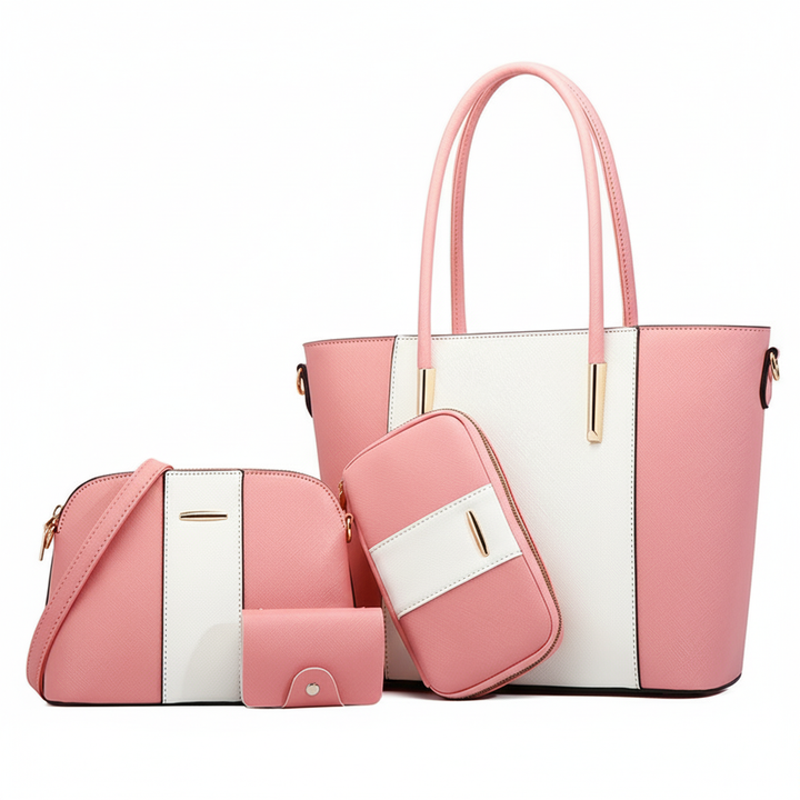 4-Piece Women’s Handbag Set – Stylish PU Leather Shoulder & Tote Bag
