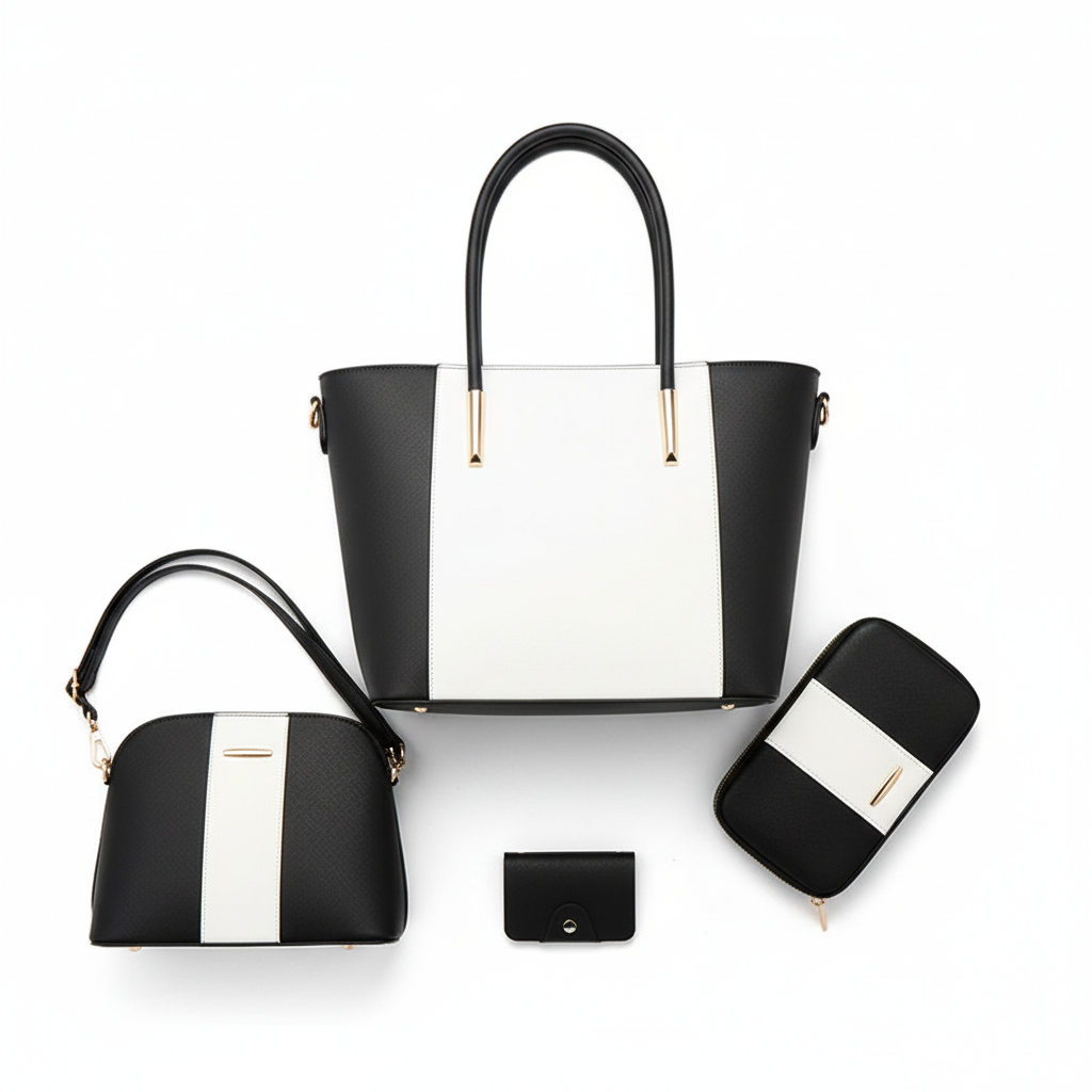 4-Piece Women’s Handbag Set – Stylish PU Leather Shoulder & Tote Bag