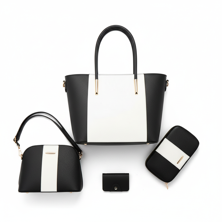 4-Piece Women’s Handbag Set – Stylish PU Leather Shoulder & Tote Bag