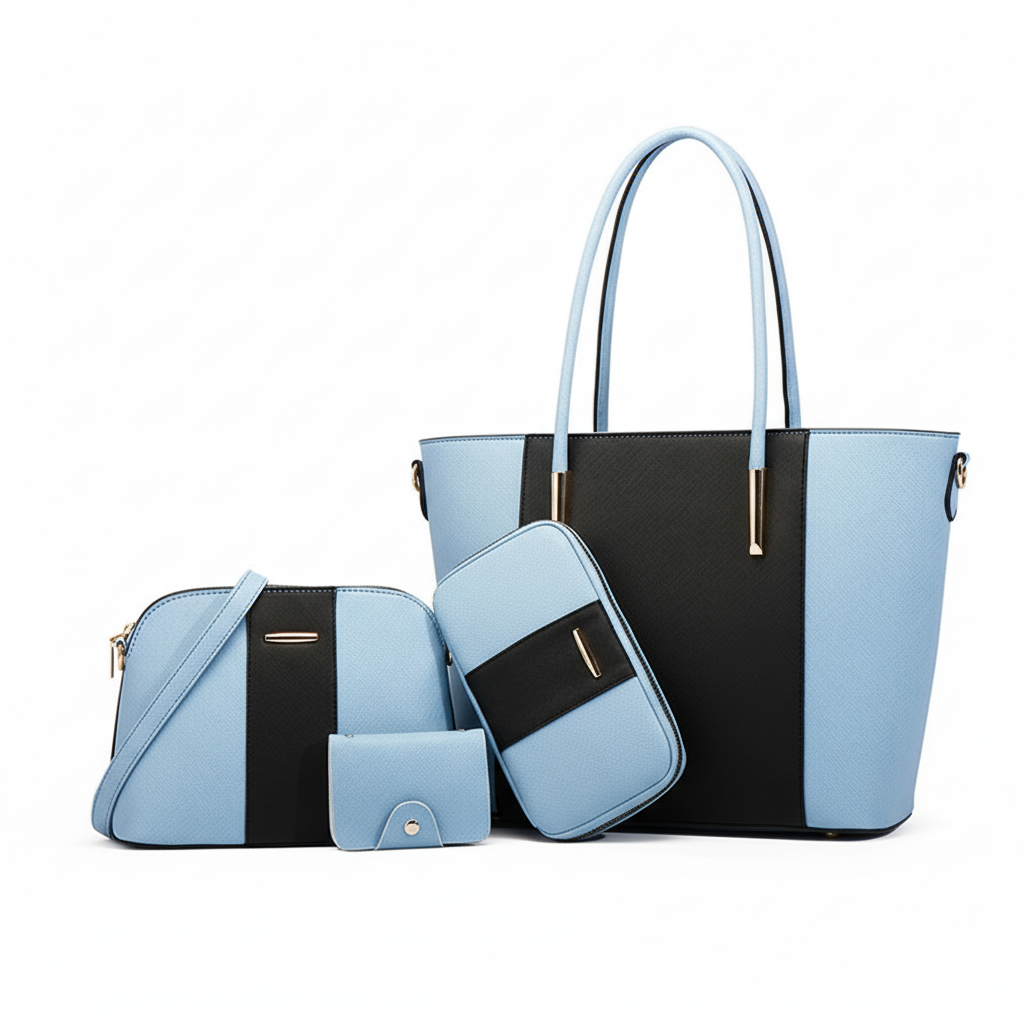 4-Piece Women’s Handbag Set – Stylish PU Leather Shoulder & Tote Bag