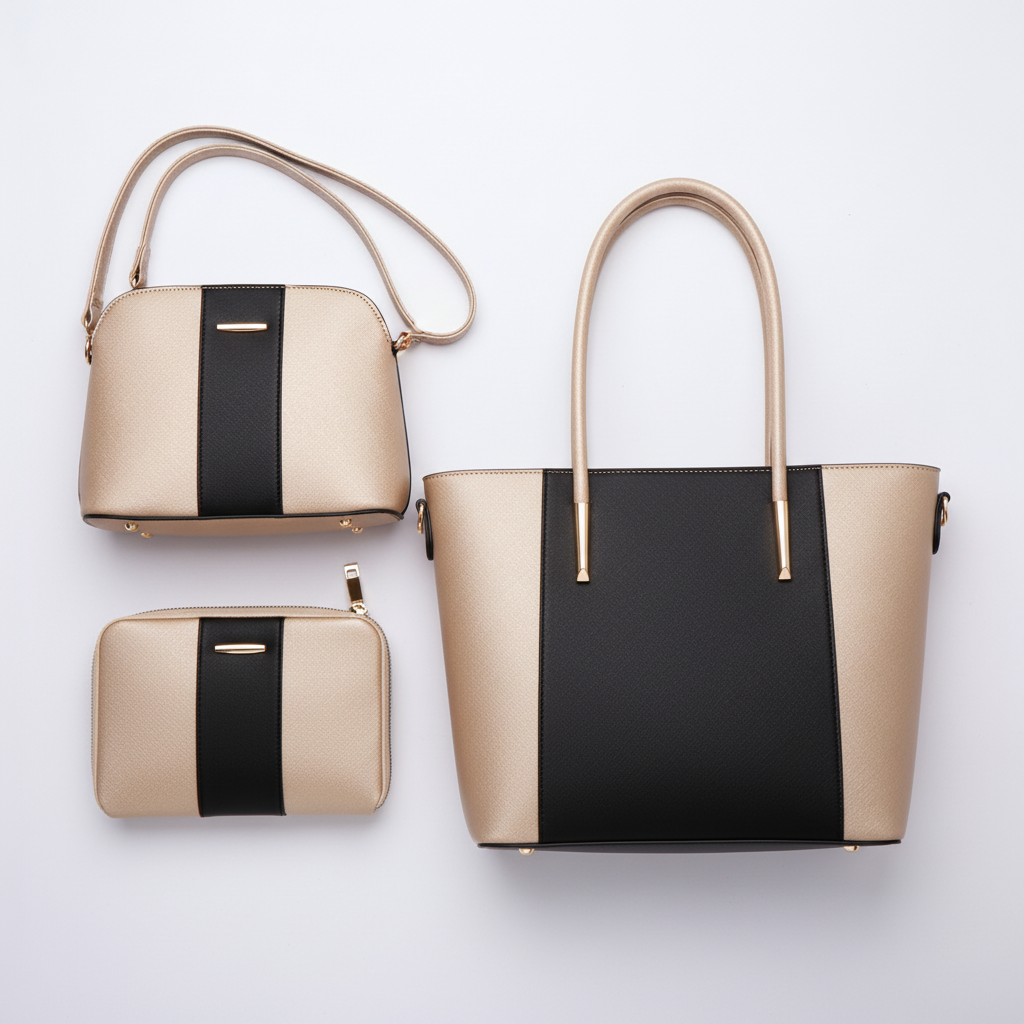 4-Piece Women’s Handbag Set – Stylish PU Leather Shoulder & Tote Bag