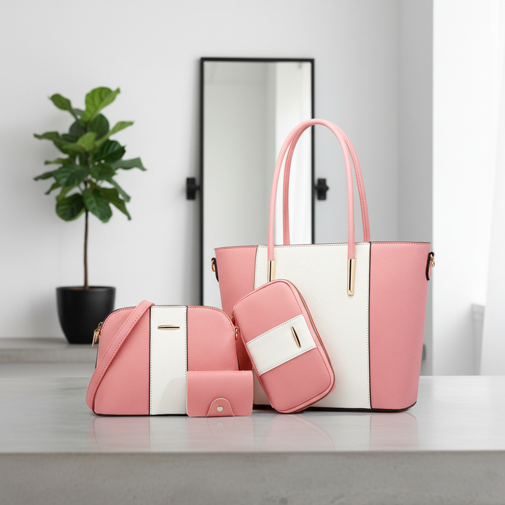 4-Piece Women’s Handbag Set – Stylish PU Leather Shoulder & Tote Bag