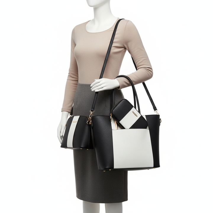 4-Piece Women’s Handbag Set – Stylish PU Leather Shoulder & Tote Bag