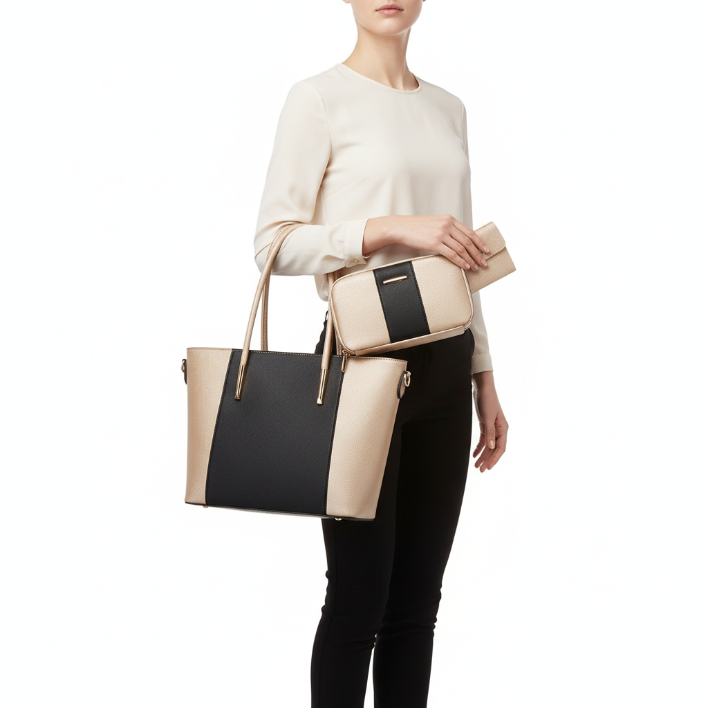 4-Piece Women’s Handbag Set – Stylish PU Leather Shoulder & Tote Bag