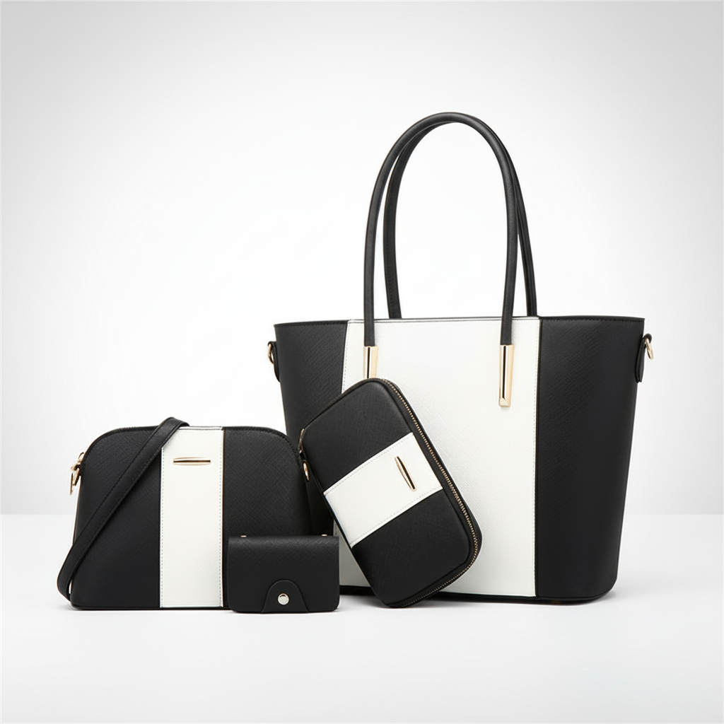 4-Piece Women’s Handbag Set – Stylish PU Leather Shoulder & Tote Bag