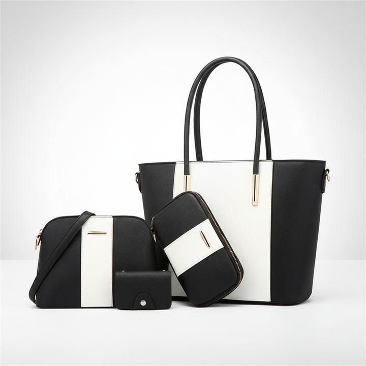 4-Piece Women’s Handbag Set – Stylish PU Leather Shoulder & Tote Bag