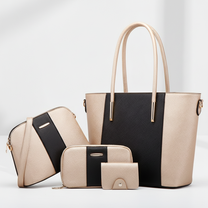 4-Piece Women’s Handbag Set – Stylish PU Leather Shoulder & Tote Bag