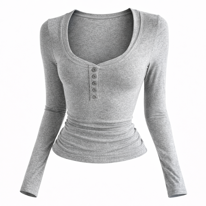 Slim Fit Long Sleeve Knit Top for Women