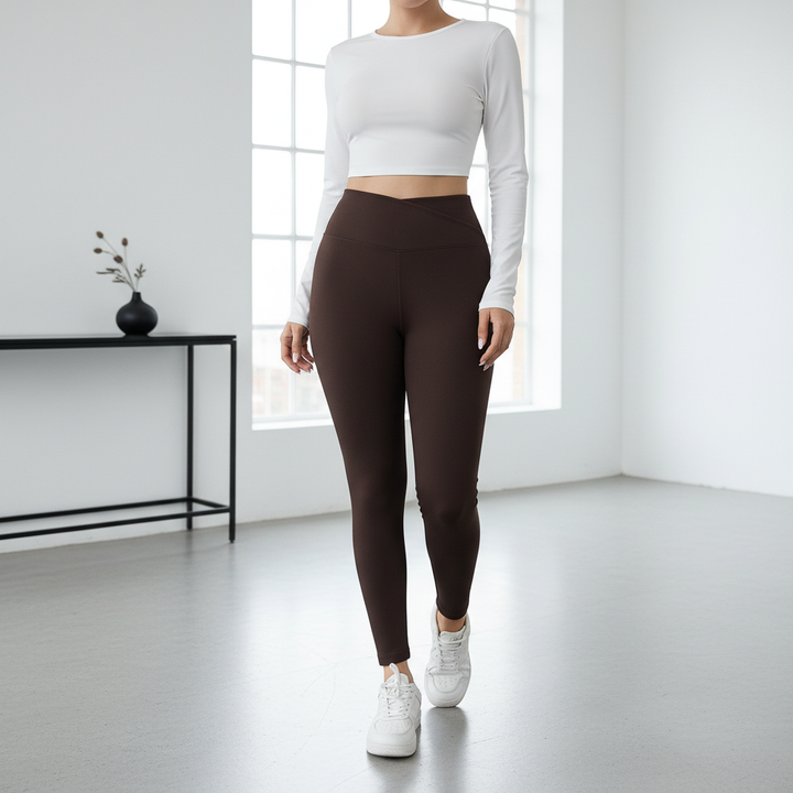 Autumn & Winter High-Waisted Velvet Lift Hip Leggings – Elastic Sports Tight Pants