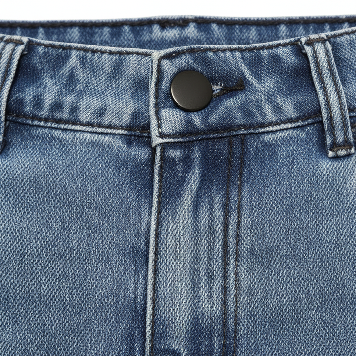 Washed Fashion Straight Jeans Women's Mid Waist