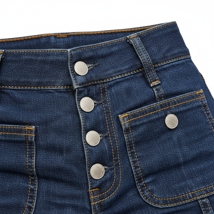 Women's Patchwork Jeans Slim Fit Slimming Stretch Flared Pants