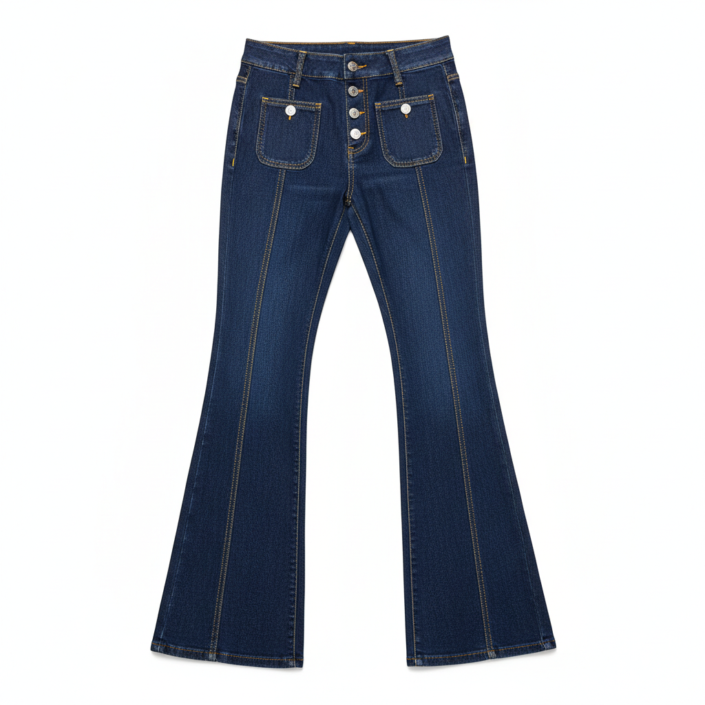 Women's Patchwork Jeans Slim Fit Slimming Stretch Flared Pants