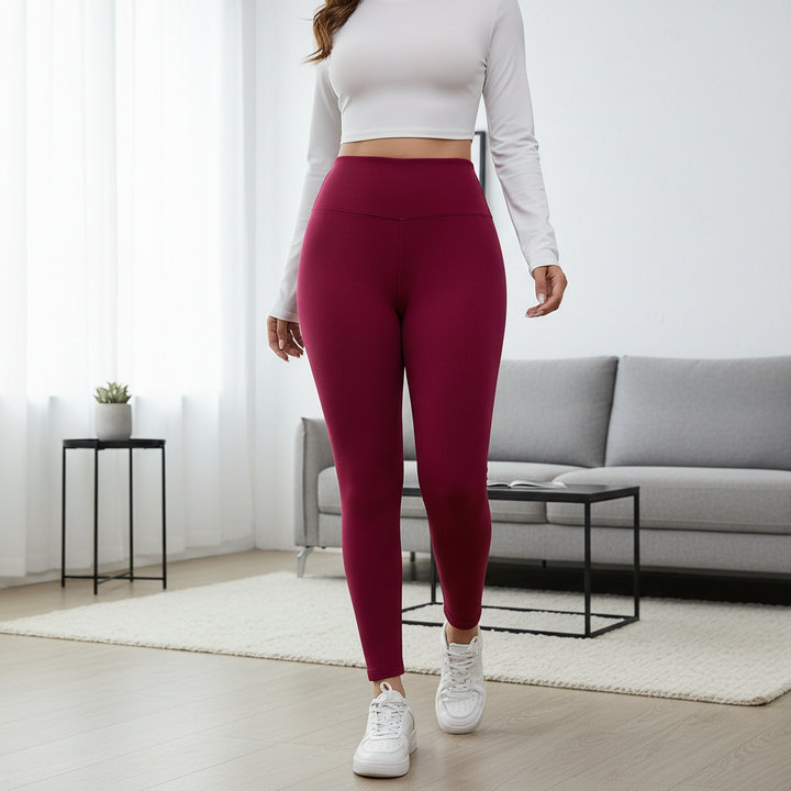 Autumn & Winter High-Waisted Velvet Lift Hip Leggings – Elastic Sports Tight Pants