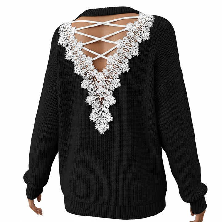 Y2k Clothes V-neck Sweater Ladies Winter Backless Streetwear Bandage Cashmere Sweater Women High Quality Fashion Clothes