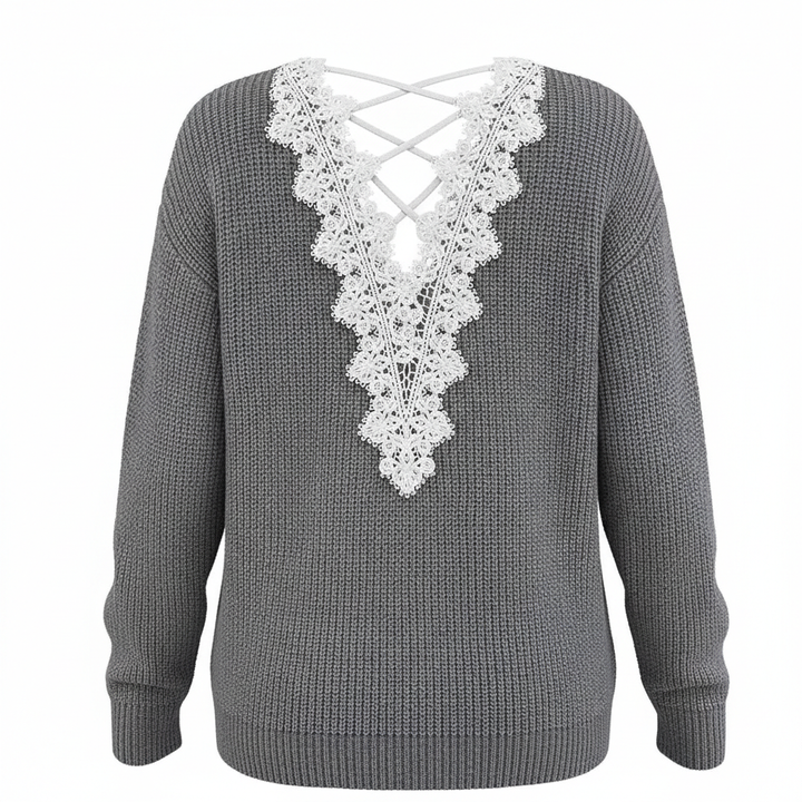 Y2k Clothes V-neck Sweater Ladies Winter Backless Streetwear Bandage Cashmere Sweater Women High Quality Fashion Clothes