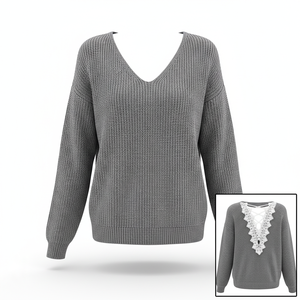 Y2k Clothes V-neck Sweater Ladies Winter Backless Streetwear Bandage Cashmere Sweater Women High Quality Fashion Clothes