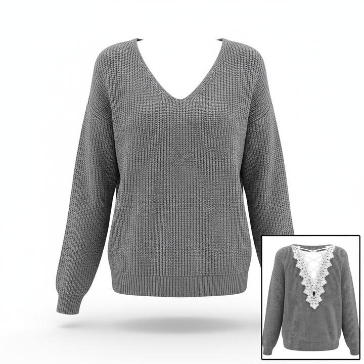 Y2k Clothes V-neck Sweater Ladies Winter Backless Streetwear Bandage Cashmere Sweater Women High Quality Fashion Clothes