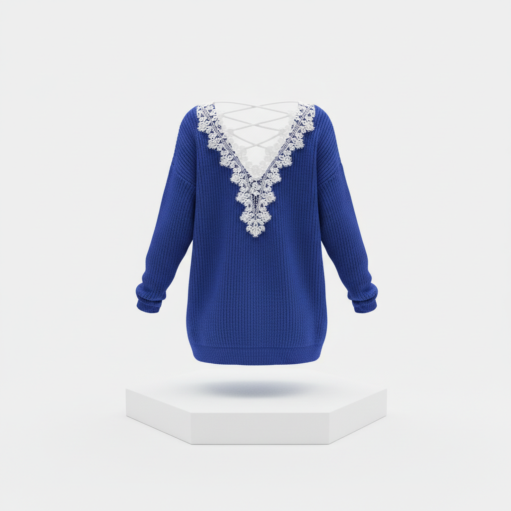 Y2k Clothes V-neck Sweater Ladies Winter Backless Streetwear Bandage Cashmere Sweater Women High Quality Fashion Clothes