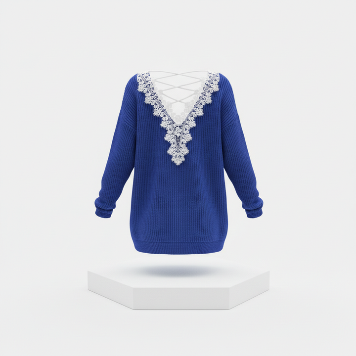 Y2k Clothes V-neck Sweater Ladies Winter Backless Streetwear Bandage Cashmere Sweater Women High Quality Fashion Clothes
