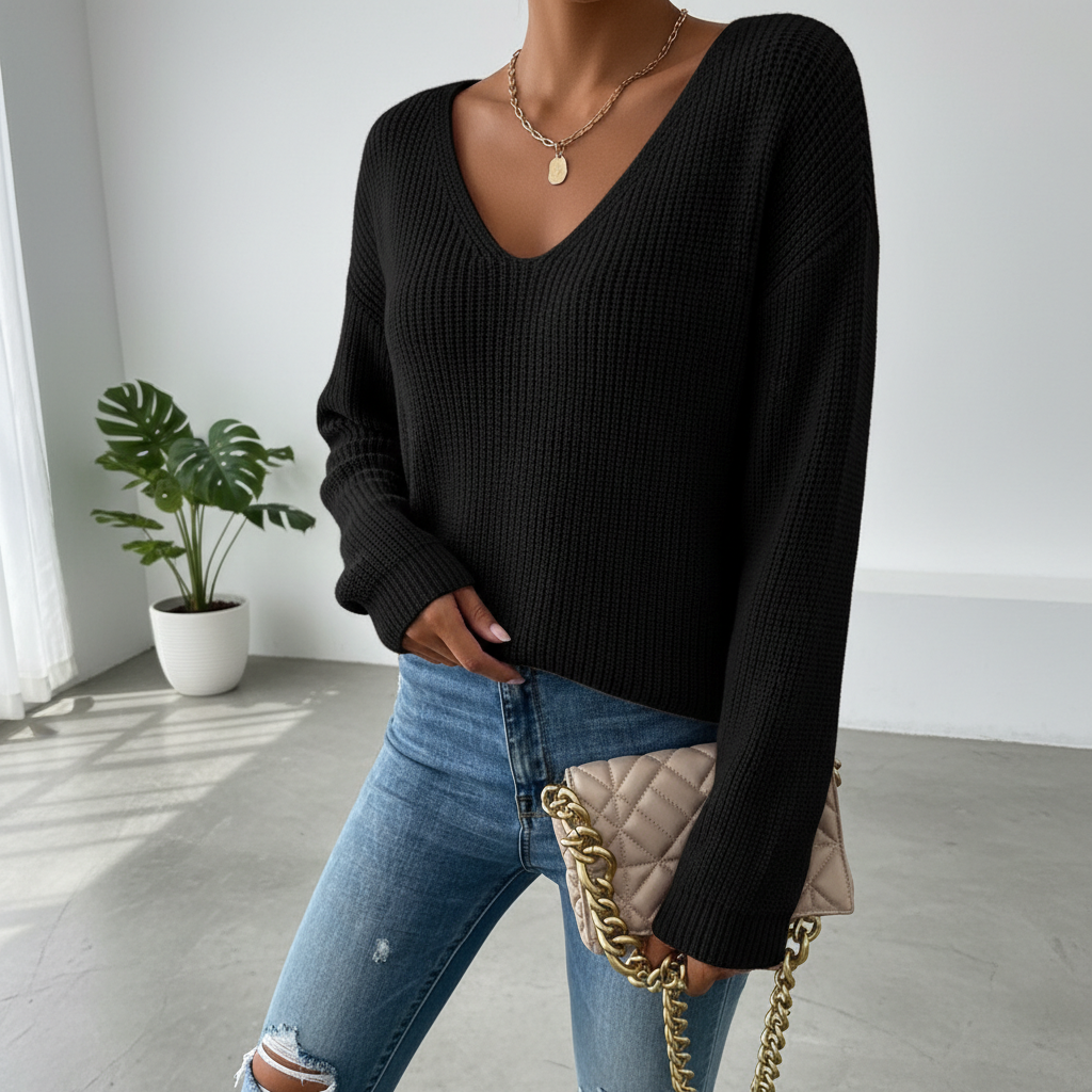 Y2k Clothes V-neck Sweater Ladies Winter Backless Streetwear Bandage Cashmere Sweater Women High Quality Fashion Clothes