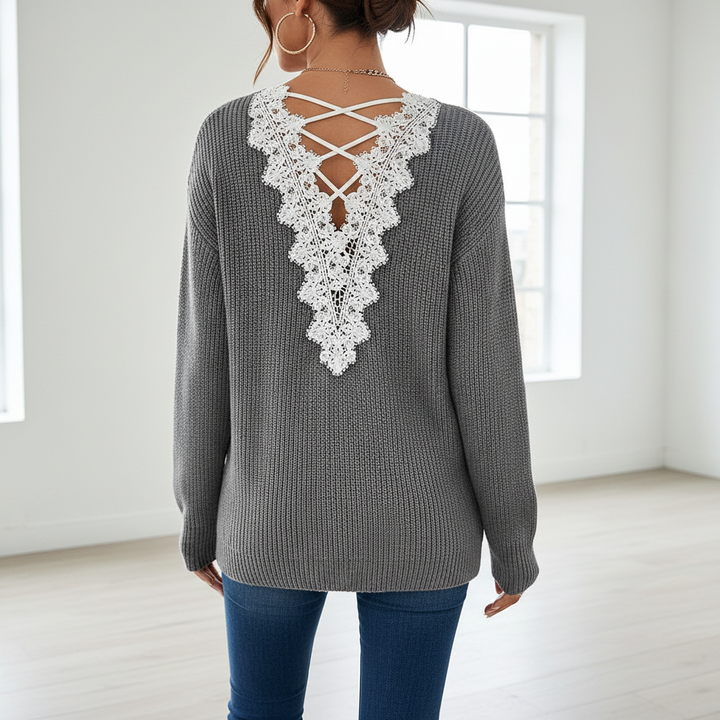 Y2k Clothes V-neck Sweater Ladies Winter Backless Streetwear Bandage Cashmere Sweater Women High Quality Fashion Clothes