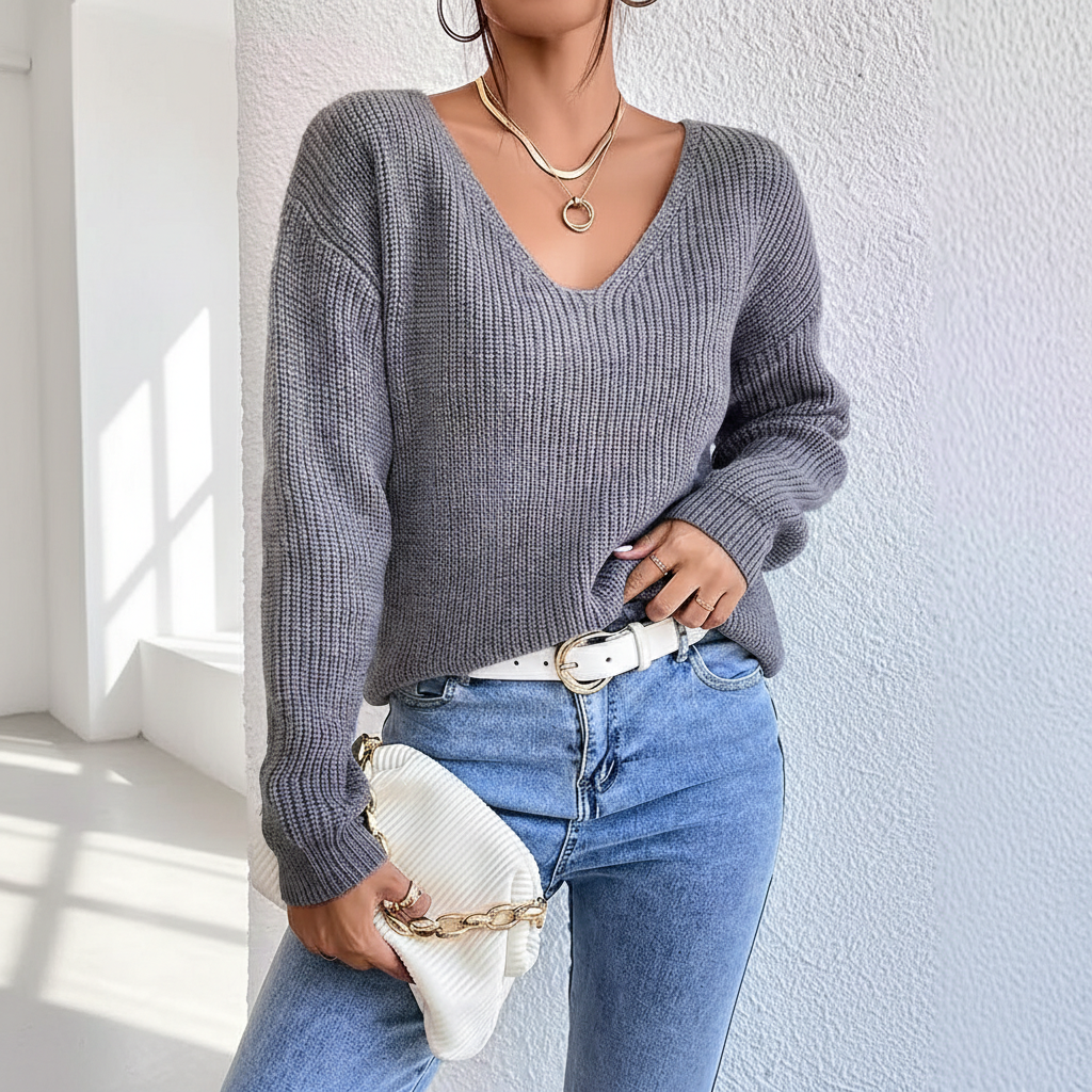 Y2k Clothes V-neck Sweater Ladies Winter Backless Streetwear Bandage Cashmere Sweater Women High Quality Fashion Clothes