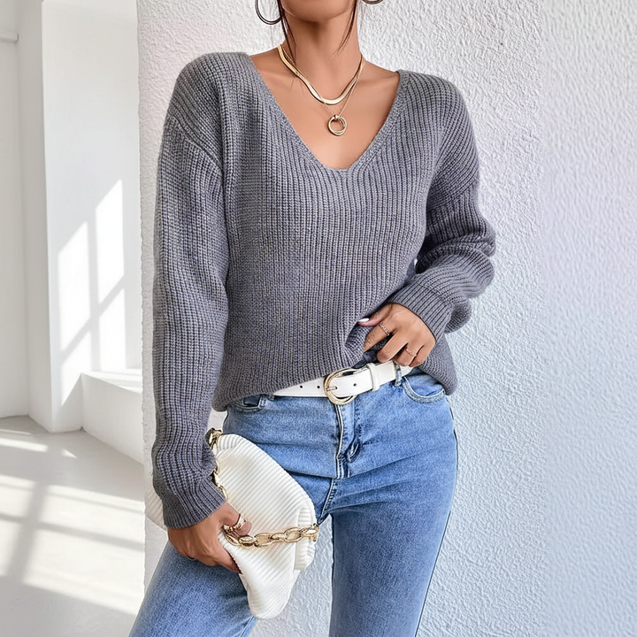 Y2k Clothes V-neck Sweater Ladies Winter Backless Streetwear Bandage Cashmere Sweater Women High Quality Fashion Clothes