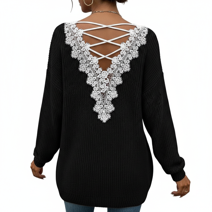 Y2k Clothes V-neck Sweater Ladies Winter Backless Streetwear Bandage Cashmere Sweater Women High Quality Fashion Clothes