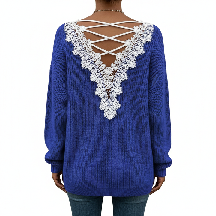 Y2k Clothes V-neck Sweater Ladies Winter Backless Streetwear Bandage Cashmere Sweater Women High Quality Fashion Clothes