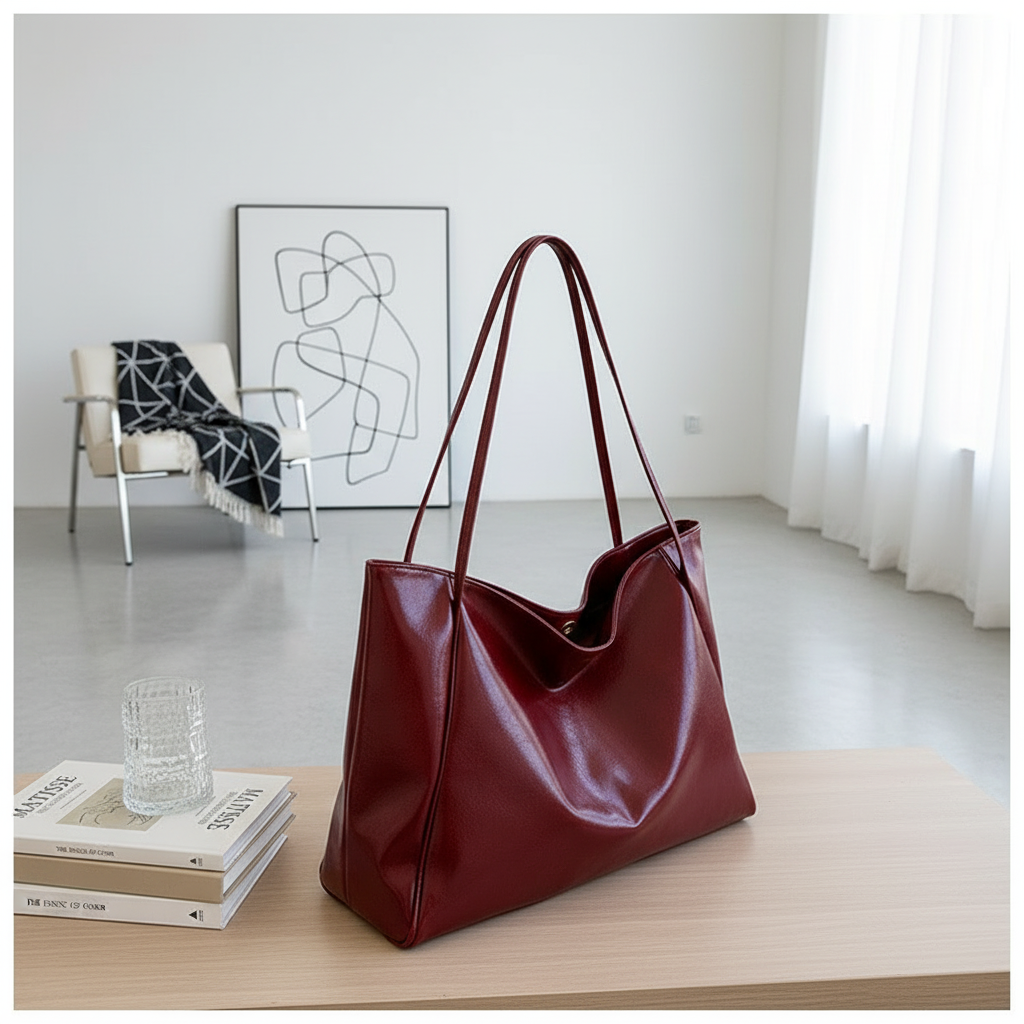 Large Capacity PU Leather Women's Handbag – Stylish Street Trend Shoulder Bag