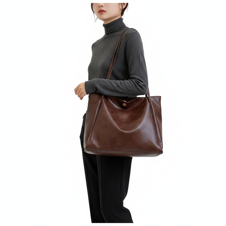 Large Capacity PU Leather Women's Handbag – Stylish Street Trend Shoulder Bag