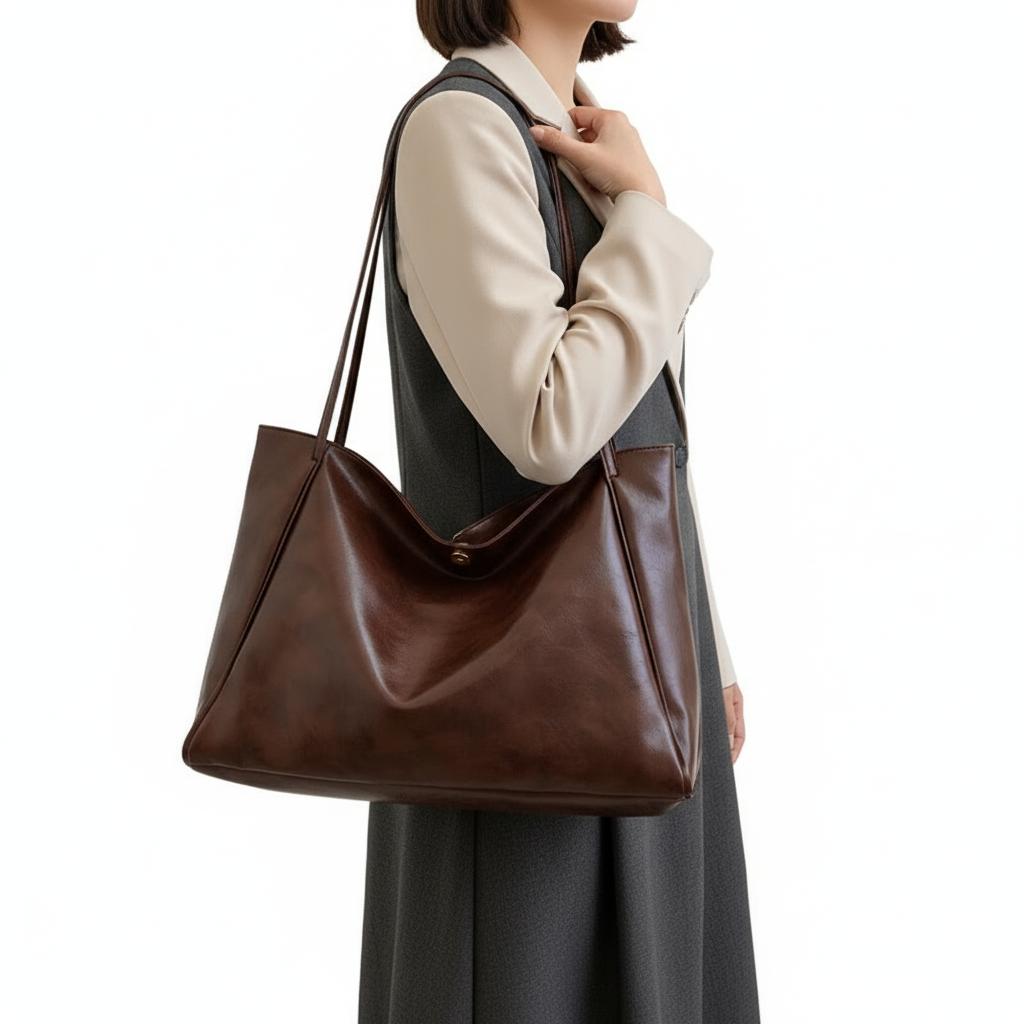 Large Capacity PU Leather Women's Handbag – Stylish Street Trend Shoulder Bag