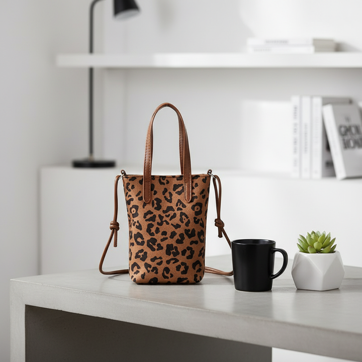 Women's Leopard Print Mini Crossbody Bag – Stylish PU Messenger Bag