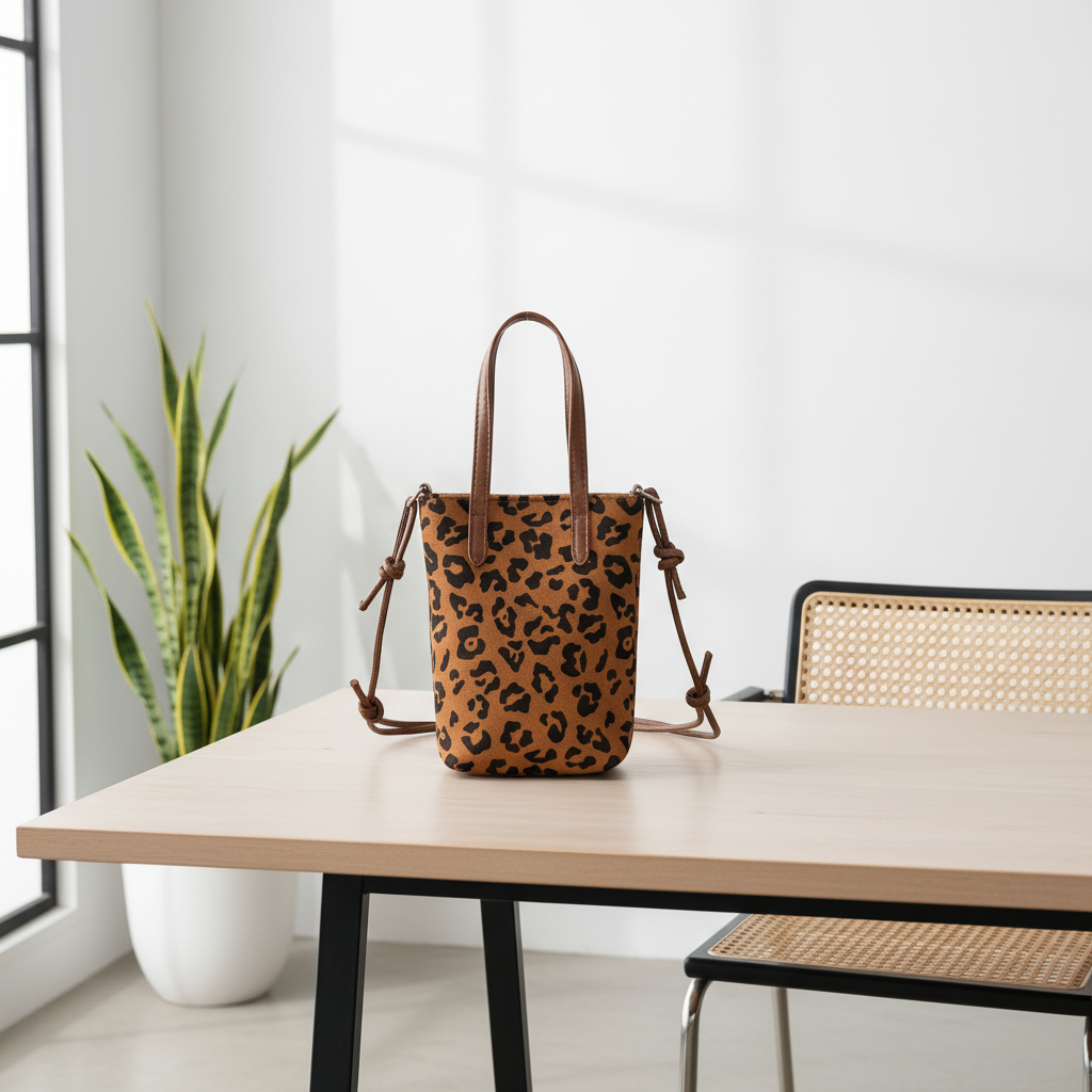 Women's Leopard Print Mini Crossbody Bag – Stylish PU Messenger Bag