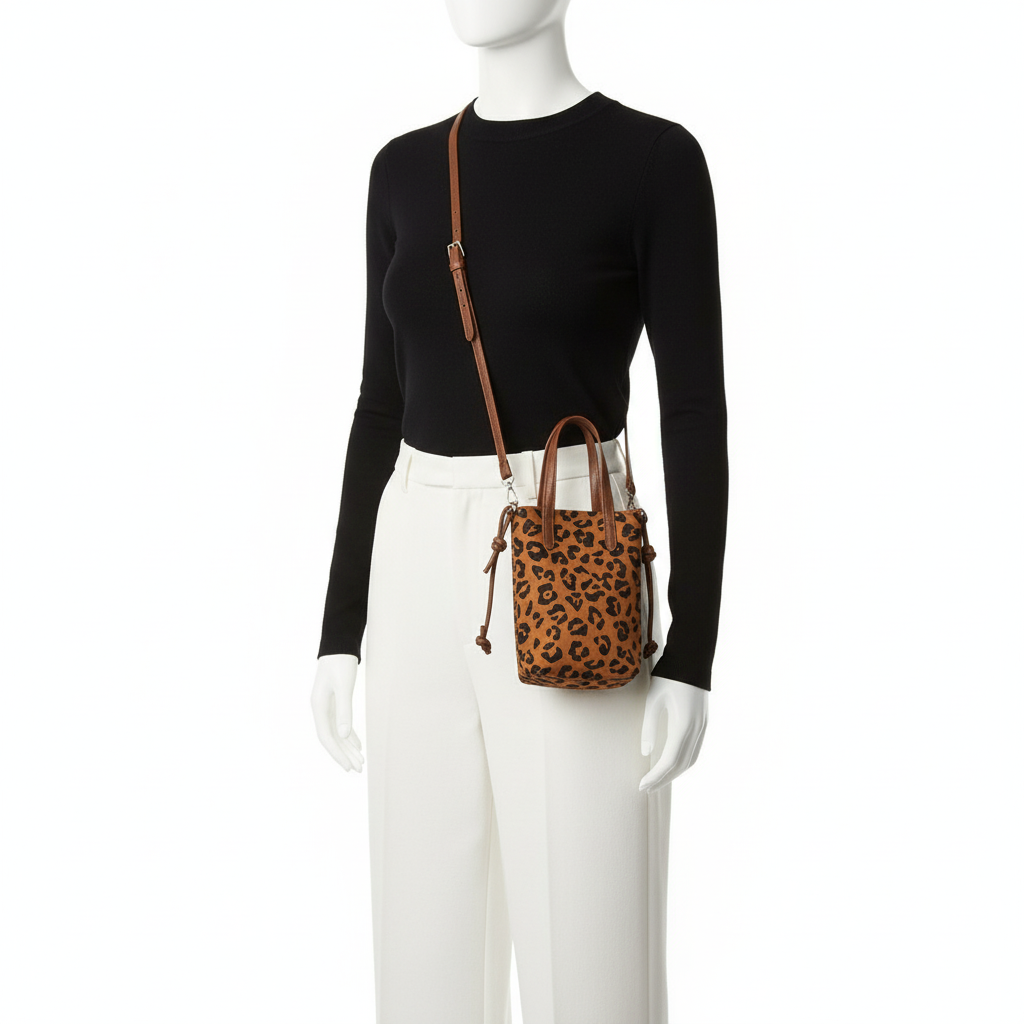 Women's Leopard Print Mini Crossbody Bag – Stylish PU Messenger Bag