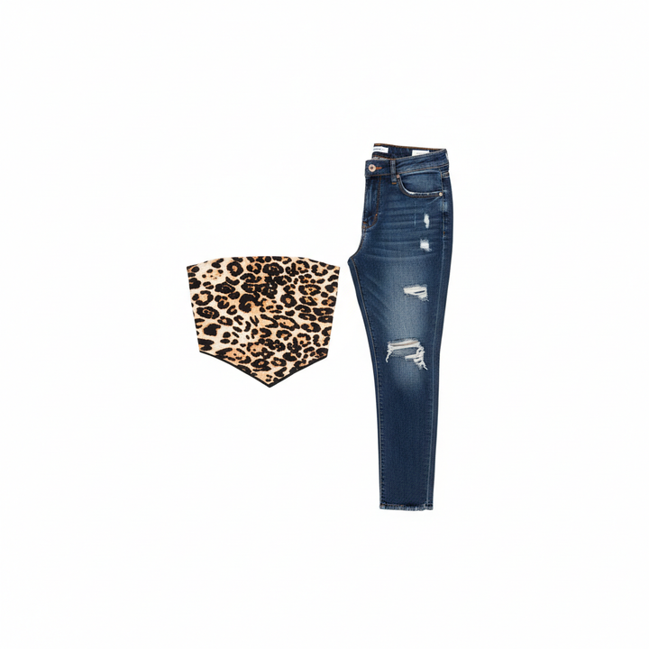 Women's Fashion Elastic Slim Fit Ripped Skinny Jeans
