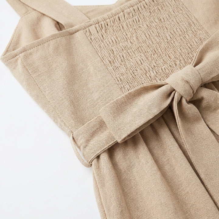 Temperament Suspender Split Dress With Lace-up Design Fashion Summer Ruffled Beach Dresses For Women