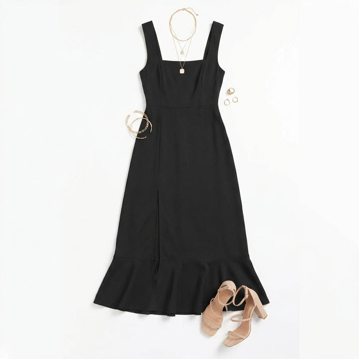 Temperament Suspender Split Dress With Lace-up Design Fashion Summer Ruffled Beach Dresses For Women