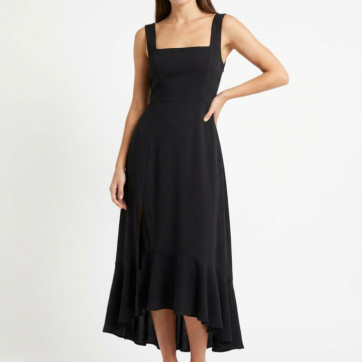 Temperament Suspender Split Dress With Lace-up Design Fashion Summer Ruffled Beach Dresses For Women